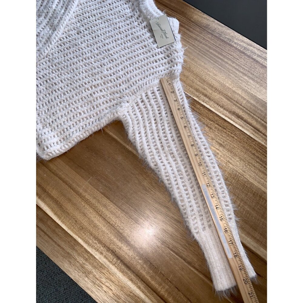 Universal Thread Womens Fabric Blend Cream Open-Knit Sweater Size XS - Picture 6 of 11